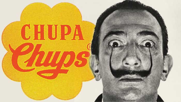 Dalí y su logo de Chupa Chups